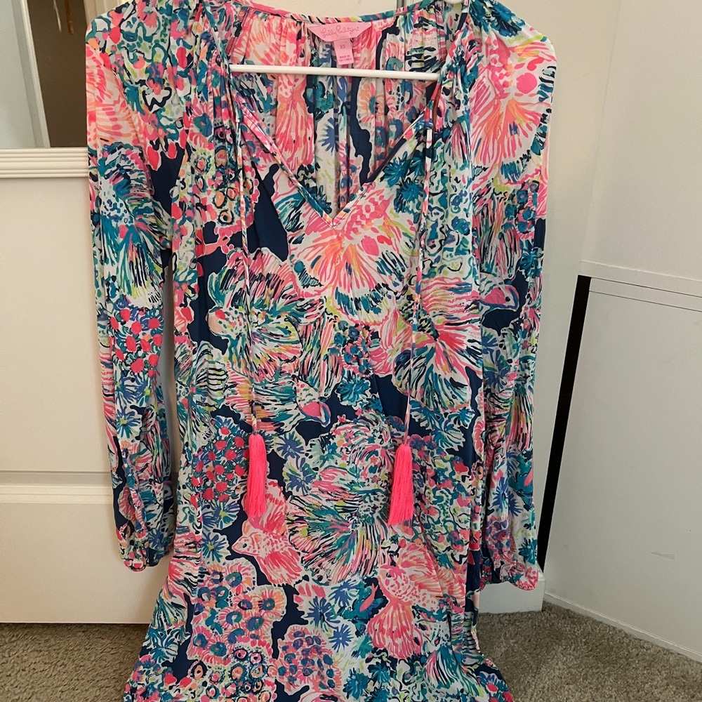 Colorful Floral Long Sleeve Dress